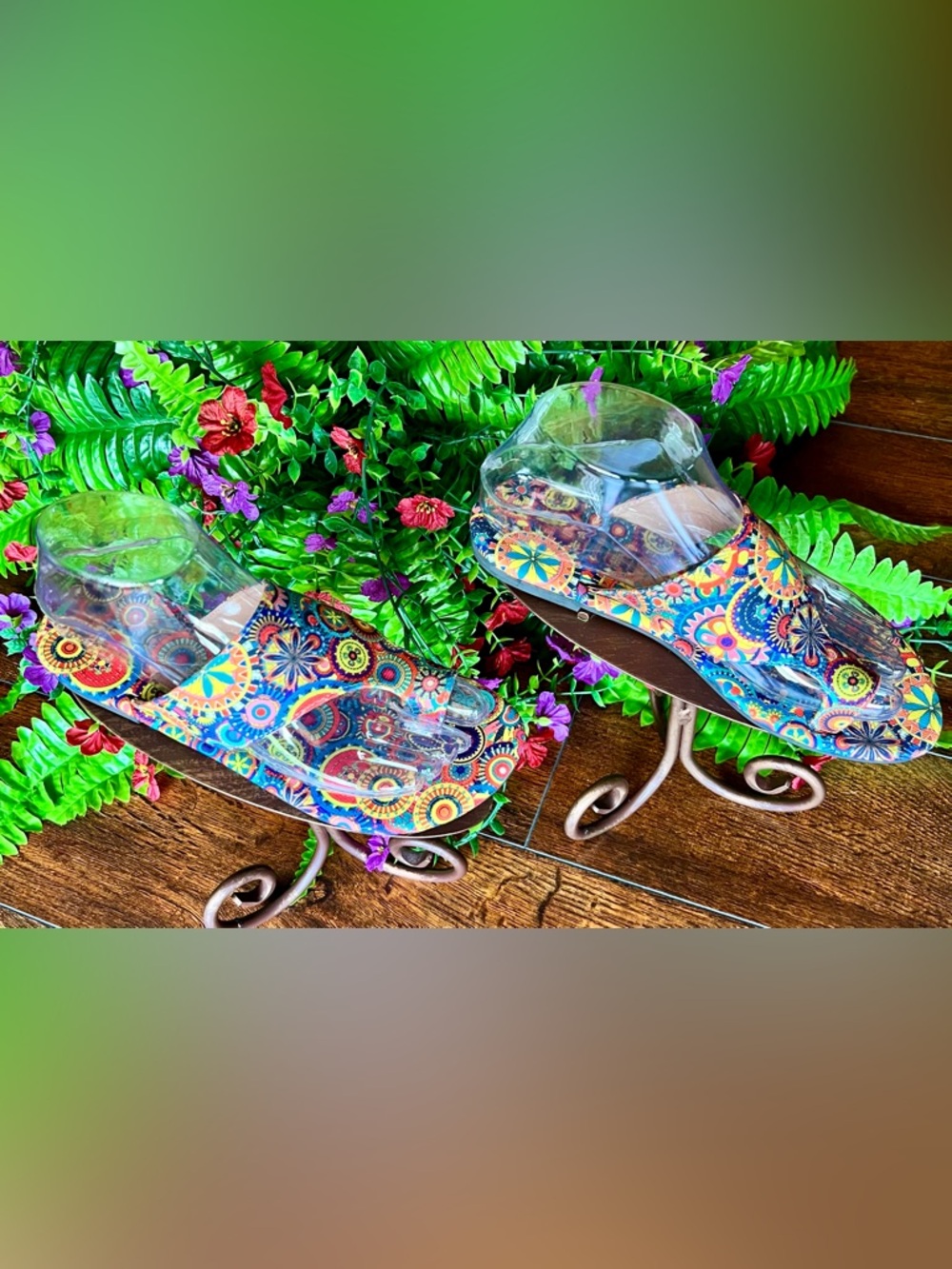 NWT Multicolor Patterned Women’s Sandals-Size 7 - Picture 2 of 7